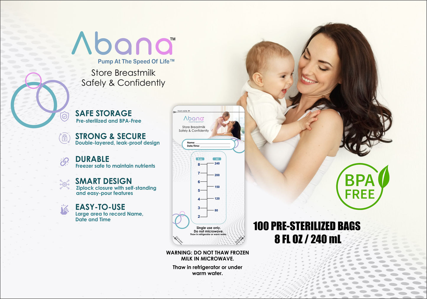 Abana Breastmilk Storage Bag - 100 count